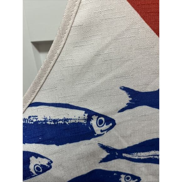 Sardines Forever Overall Linen Look Jumpsuit Sz XL Stretch Colorful Red Blue - Picture 10 of 10